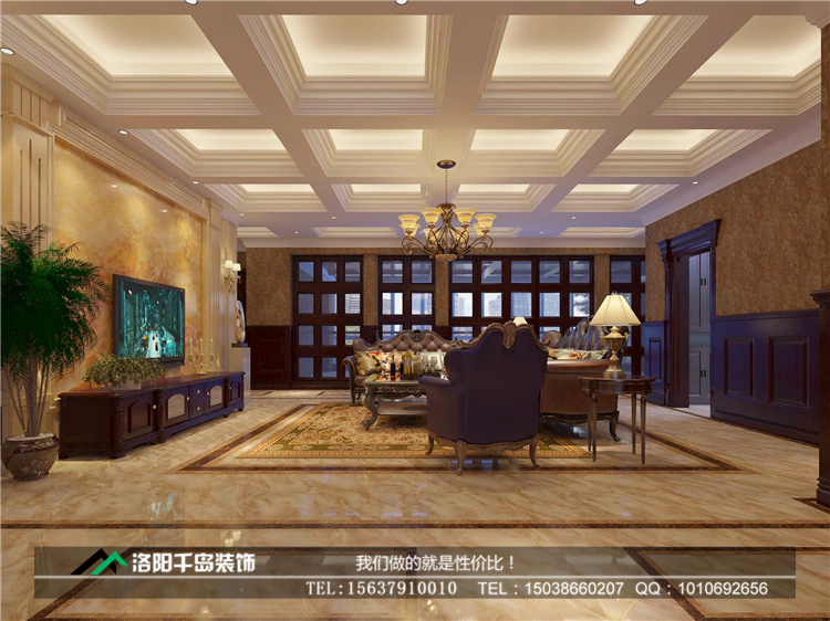 中宏府邸古典中式客厅装修效果图